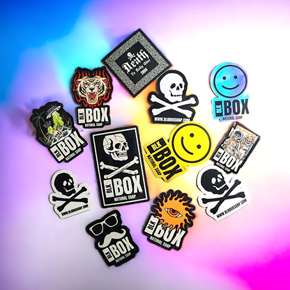 6 Pack Random Stickers - Black Box Soap